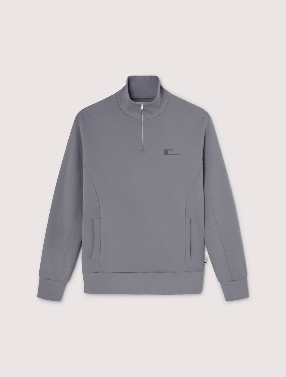 CARRER_SUDADERA SEGRE MOCK NECK ZIP-UP EN GRIS