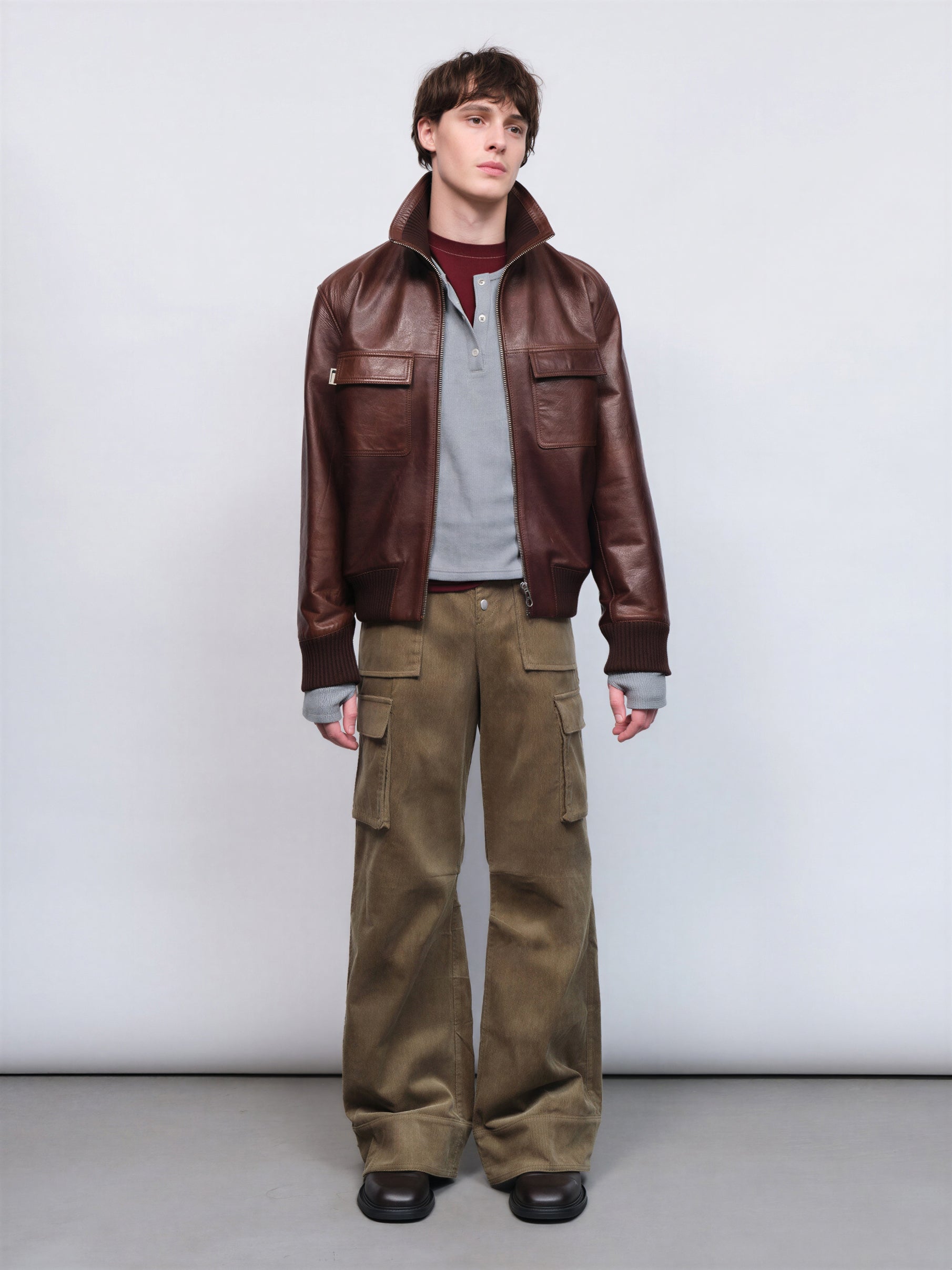 CARRER_BROOK LEATHER JACKET IN LIGHT BROWN