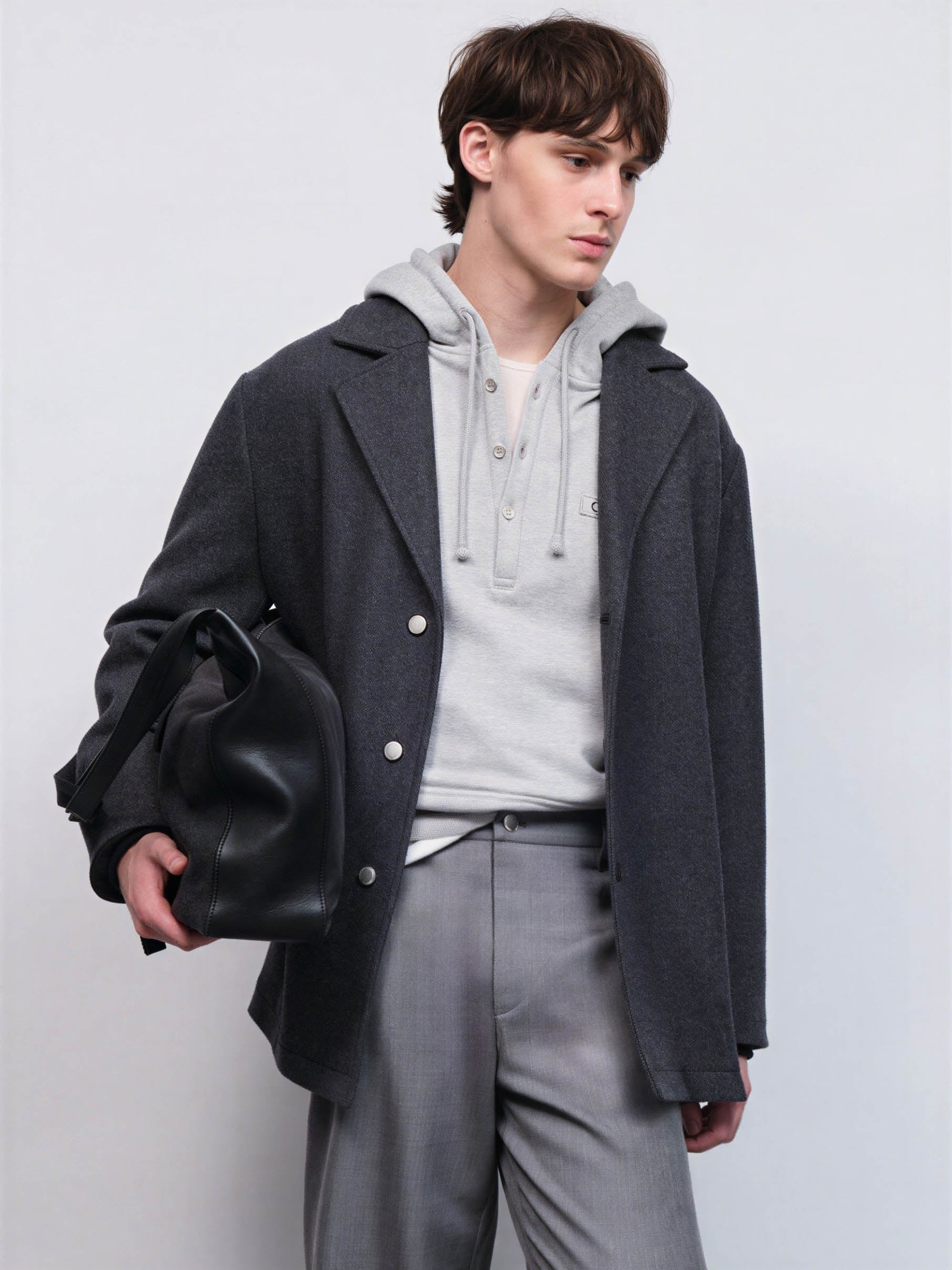 CARRER_QUAY COAT IN GREY MELANGE