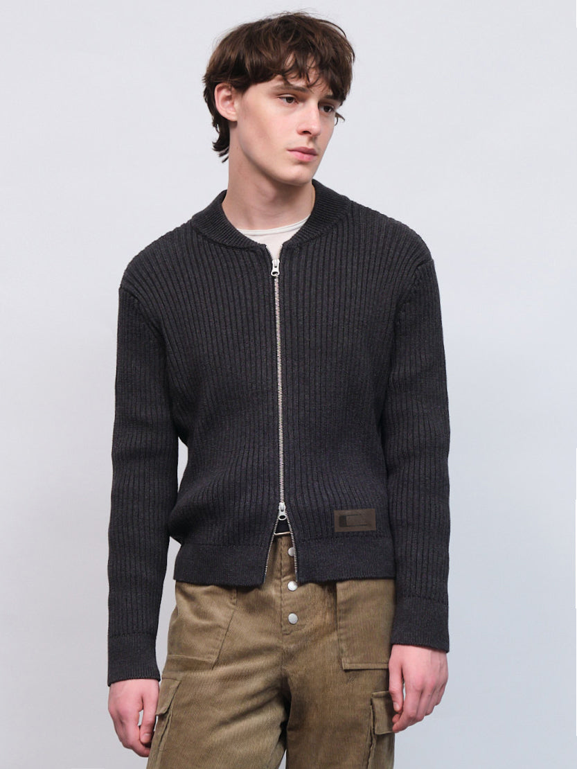 CARRER_ASH KNIT BOMBER IN GREY