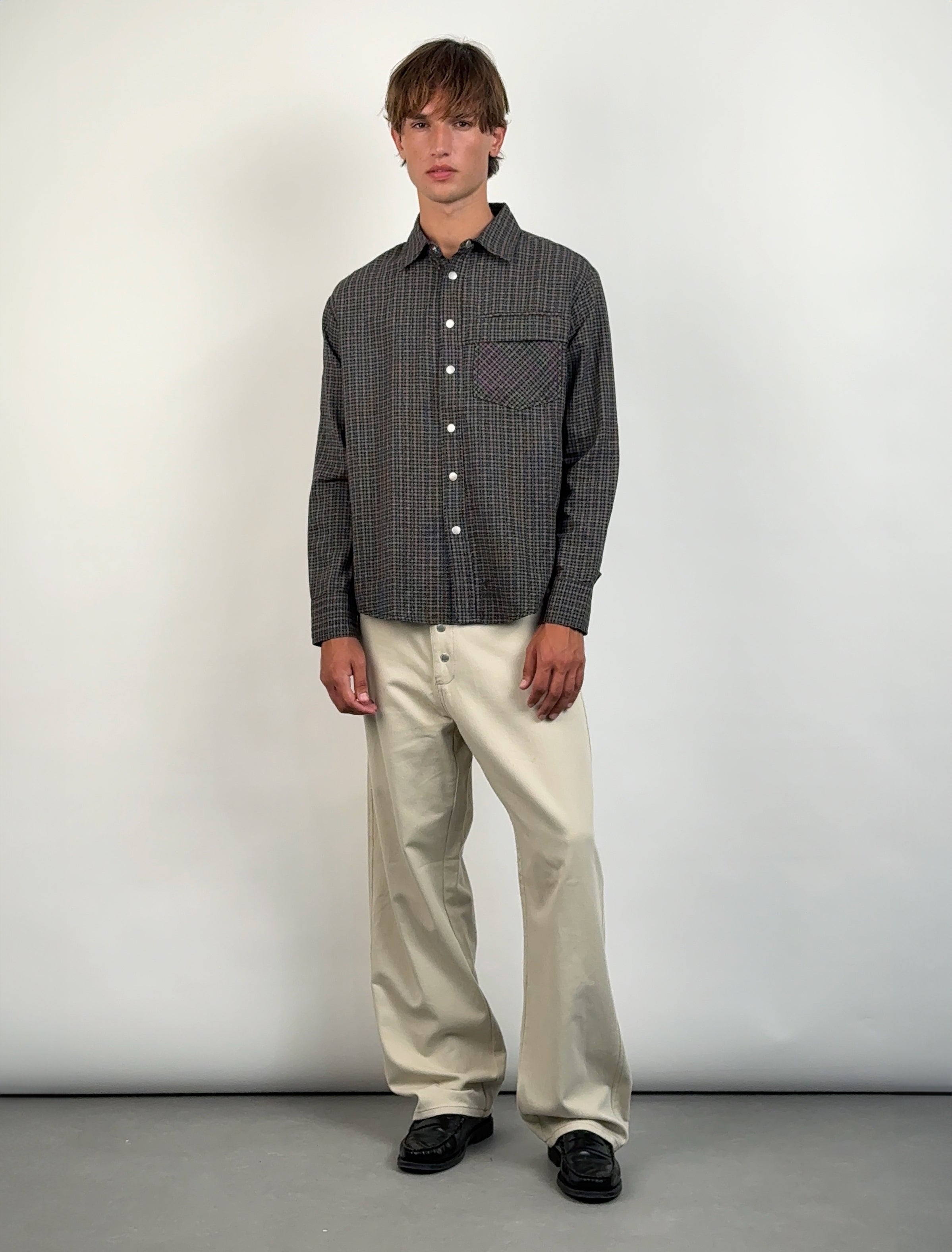 CARRER_BECK SNAP SHIRT IN BROWN CHECKS