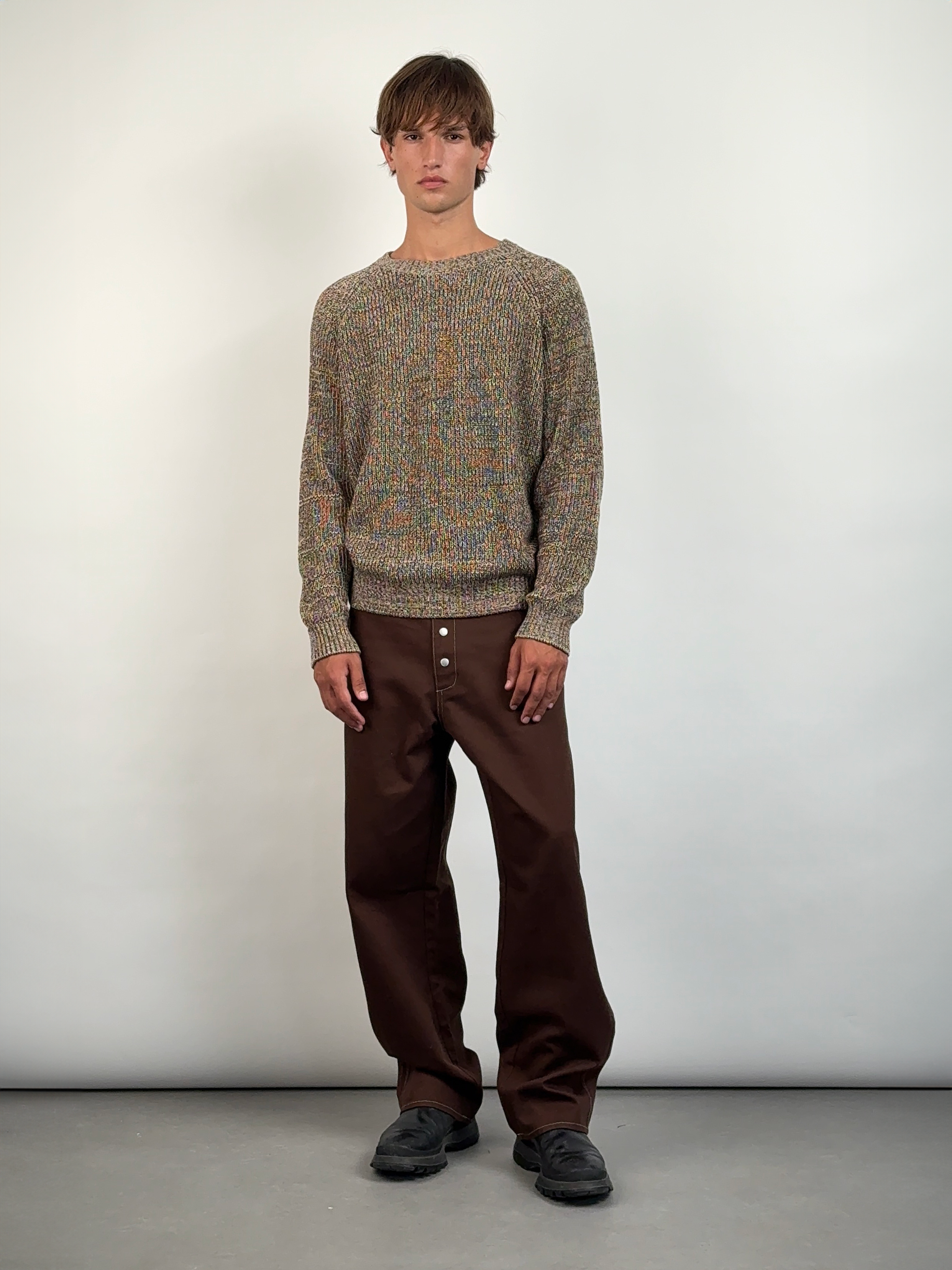 CARRER_BOROS CREW NECK IN BROWN MELANGE