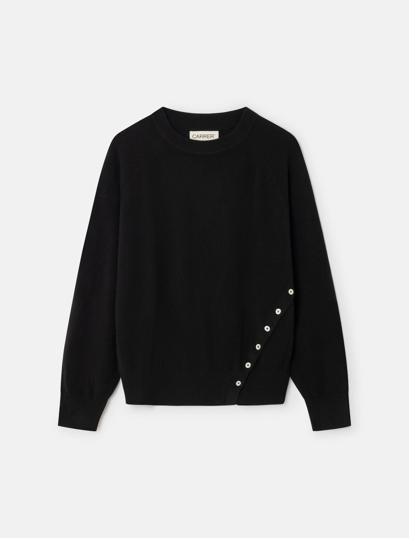 CARRER_RAIL KNIT CREWNECK IN BLACK