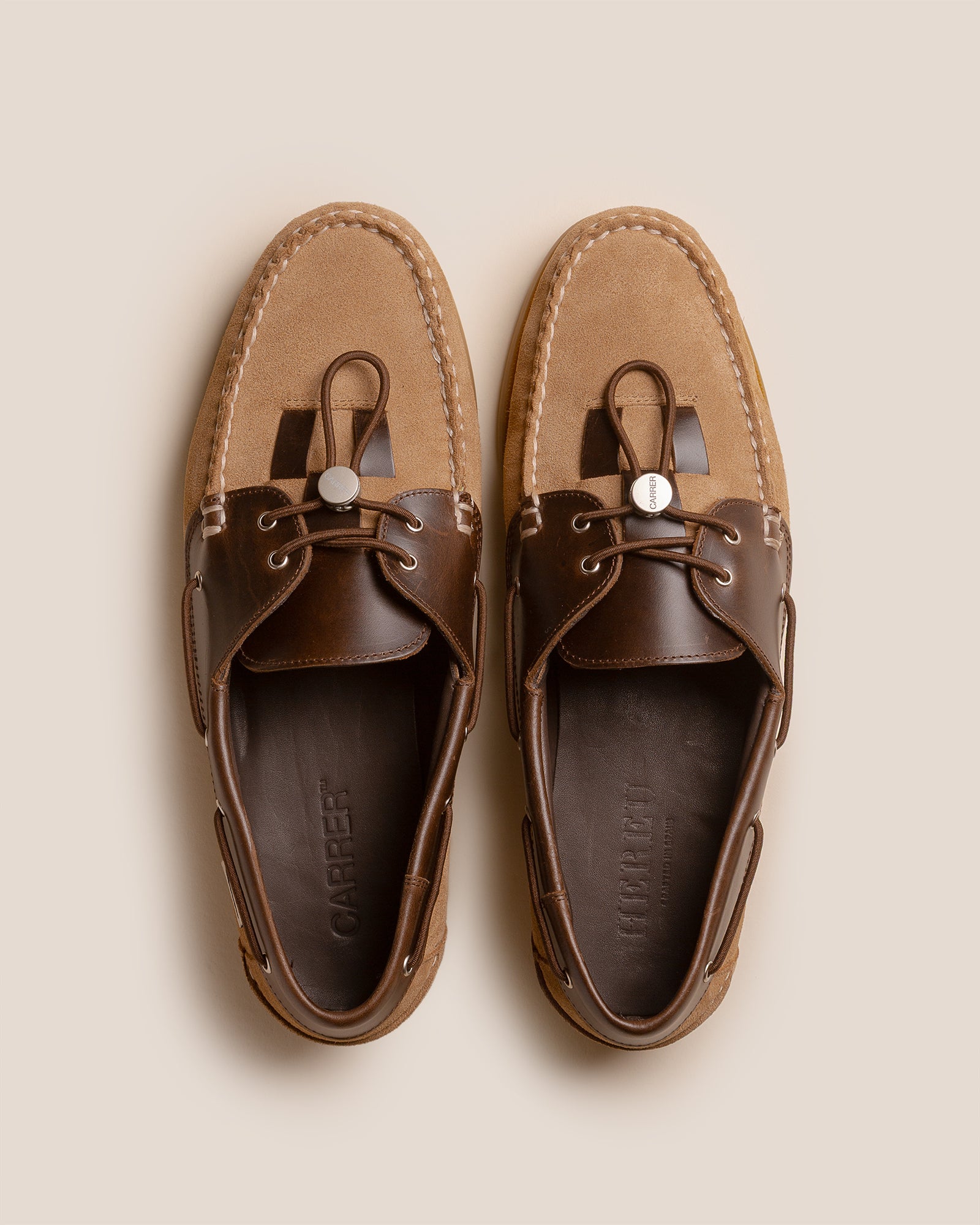 CARRER_SALER NAUTIC IN BEIGE AND DARK BROWN