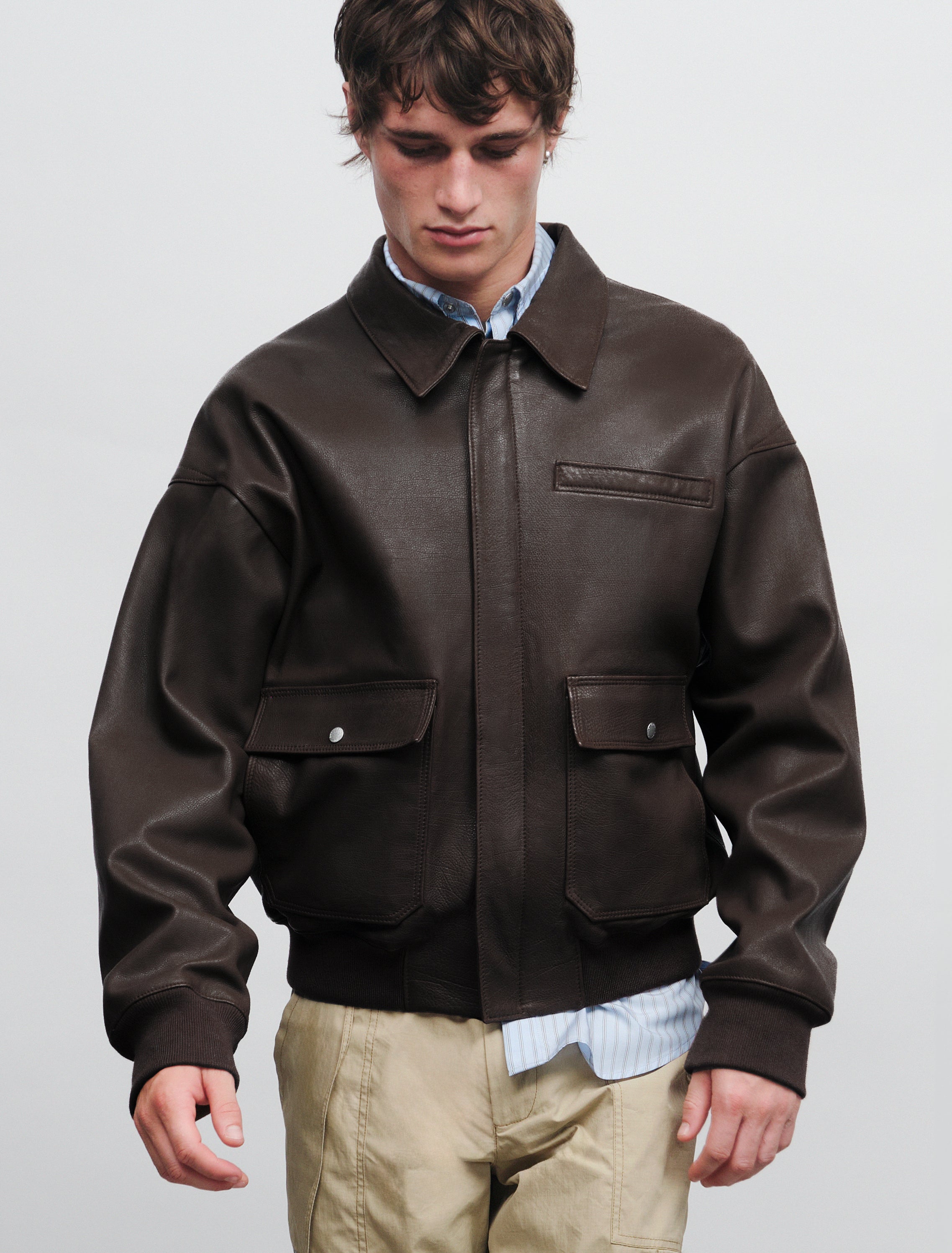 CARRER_CODA LEATHER JACKET IN BROWN