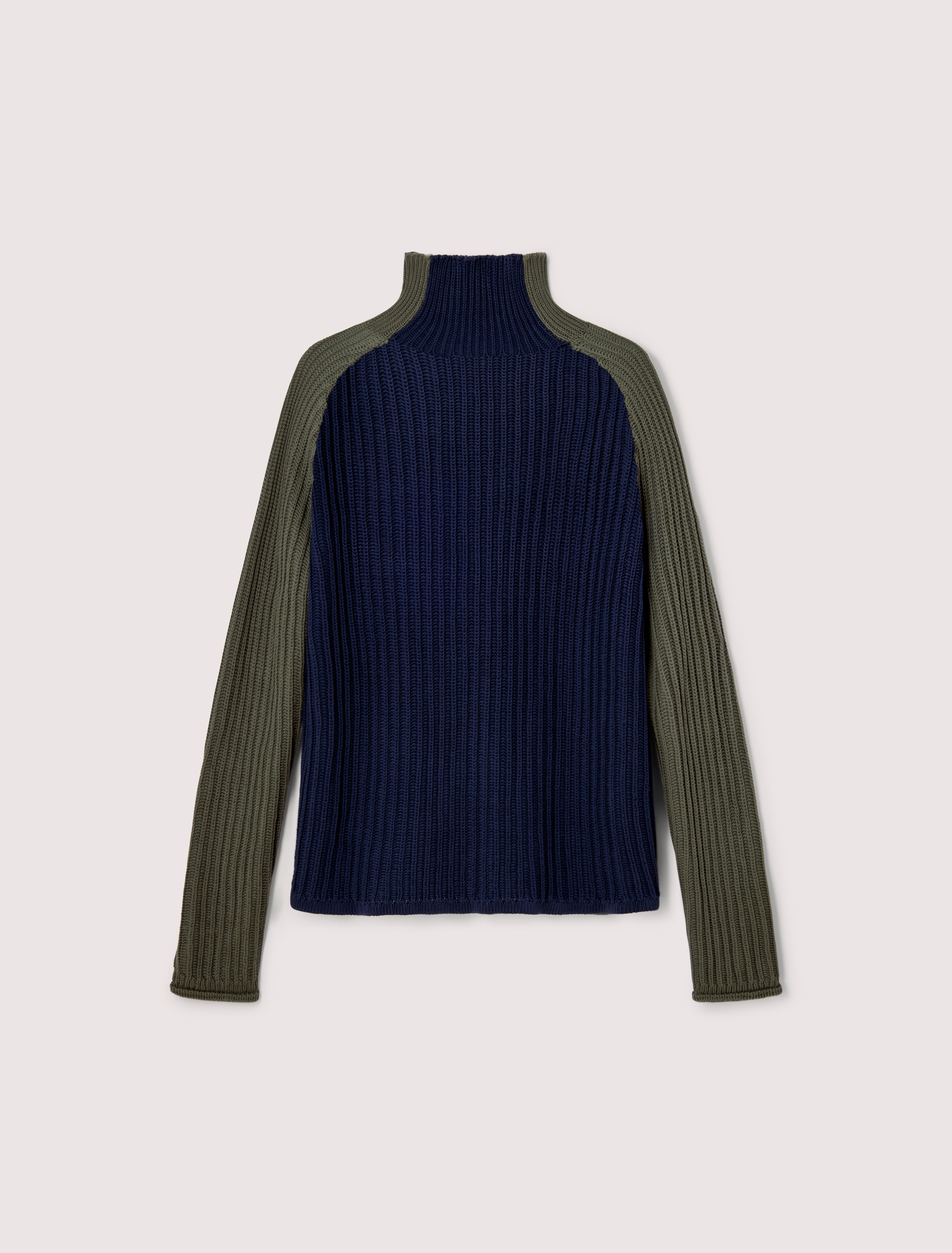 CARRER_REC KNITTED ZIP UP IN BLUE AND GREEN