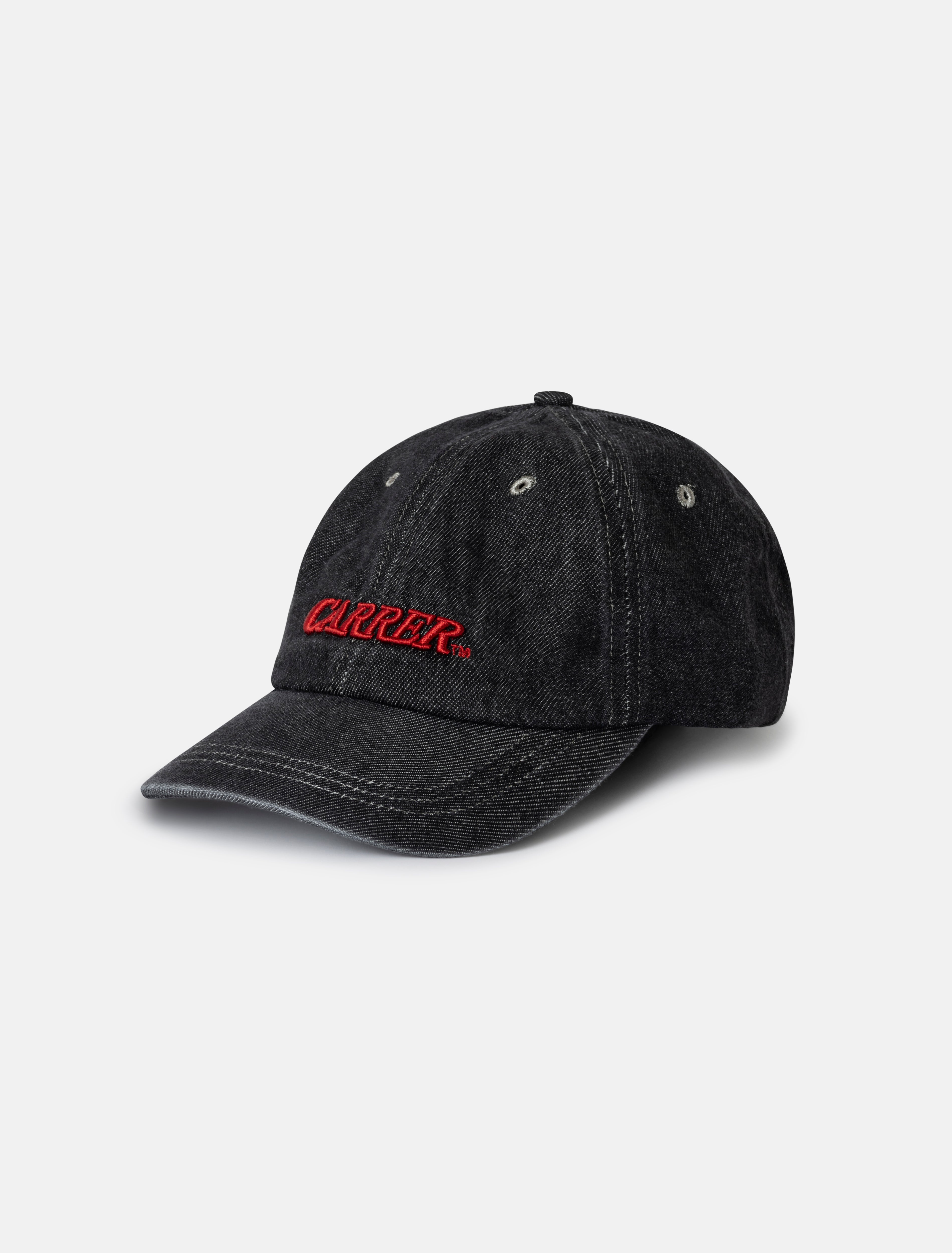 CARRER_MICA CAP IN BLACK DENIM WITH RED