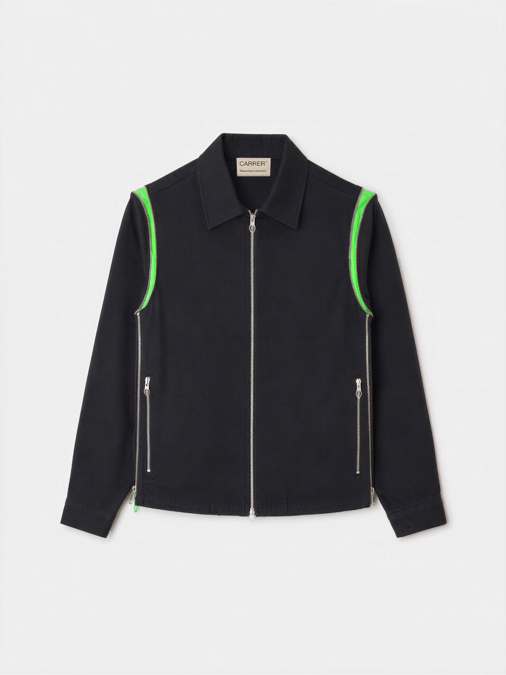 CARRER_MOOR ZIP CONTRAST JACKET IN BLACK