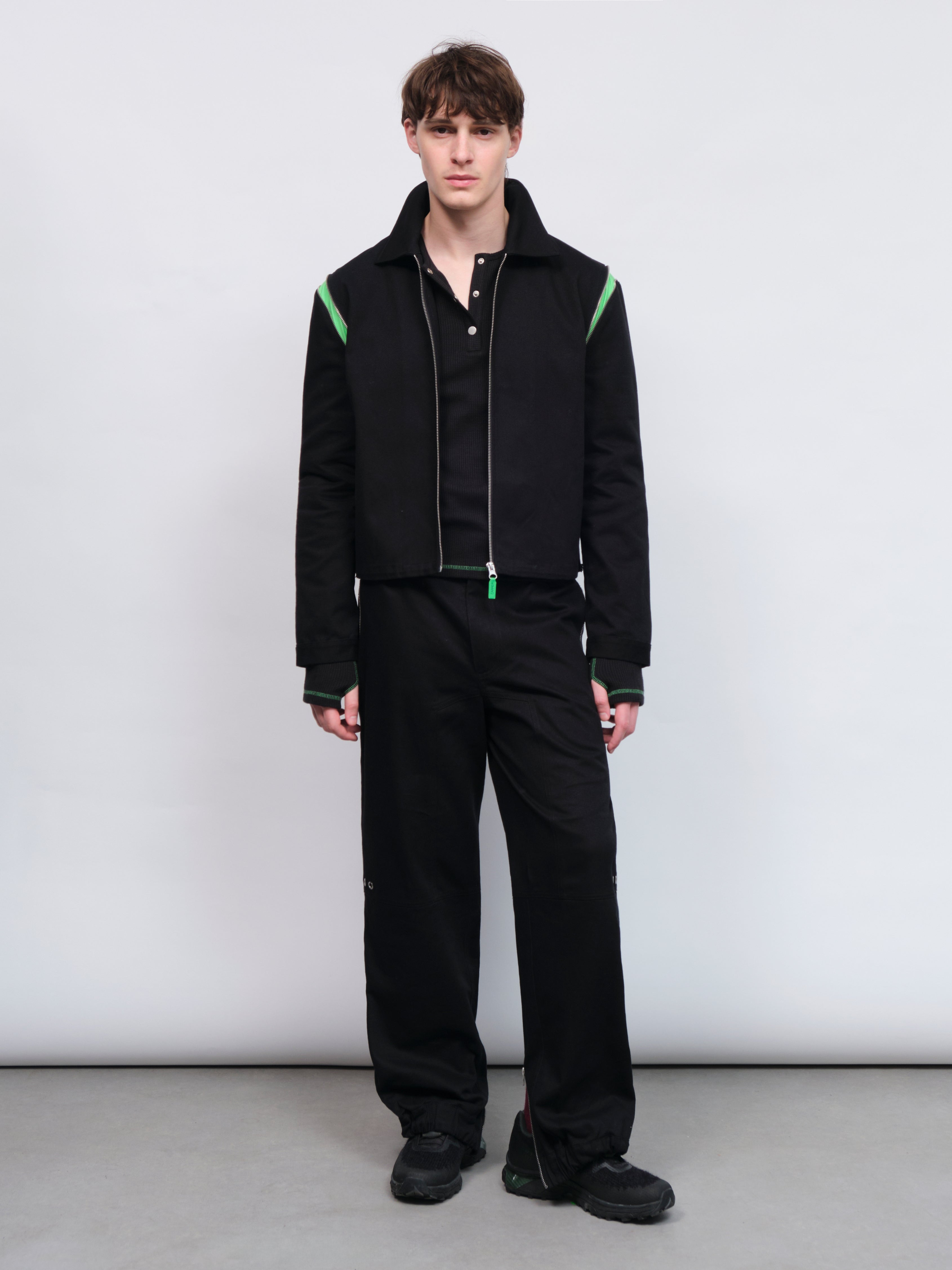 CARRER_MOOR ZIP CONTRAST JACKET IN BLACK