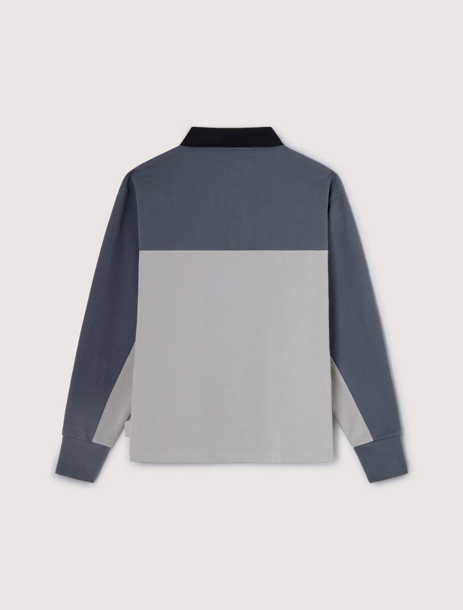 CARRER_VAL BLOCKING POLO IN LIGHT GREY AND CONTRASTED BLUE