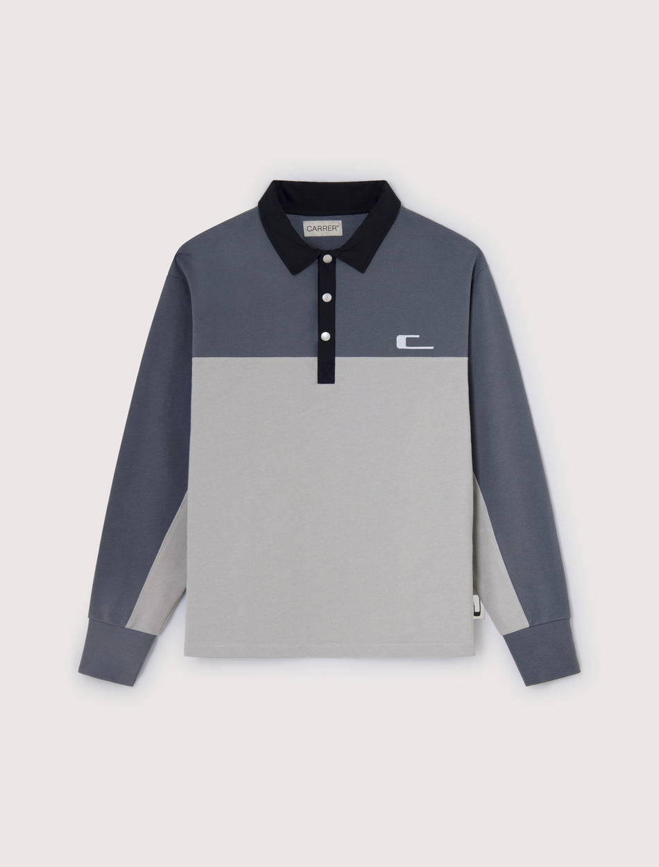 CARRER_VAL BLOCKING POLO IN LIGHT GREY AND CONTRASTED BLUE