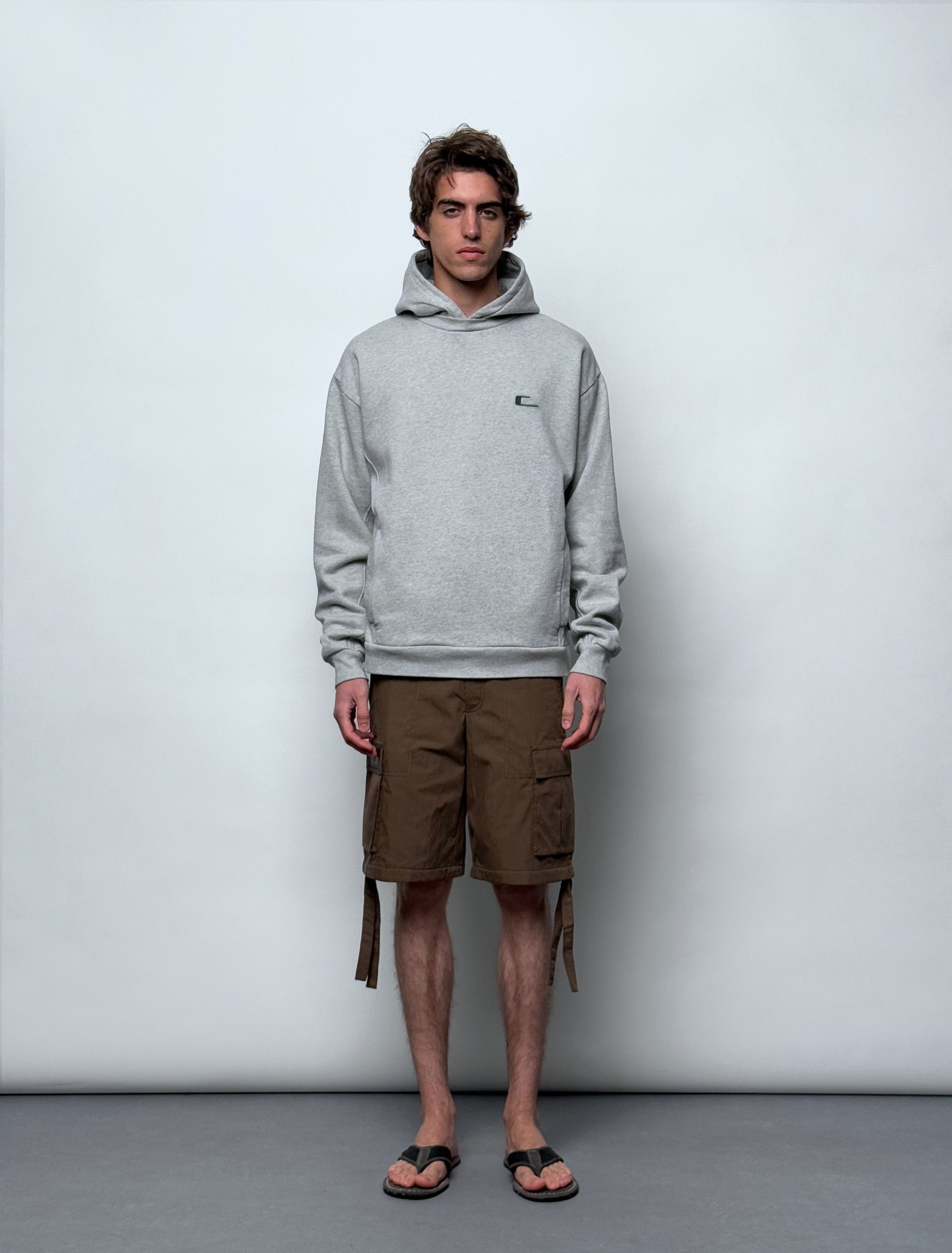 CARRER_SEGRE LAYERED HOODIE IN GREY