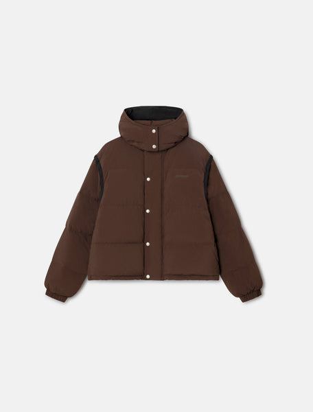 Carrer — CARRER Crosby Puffer Jacket in Brown